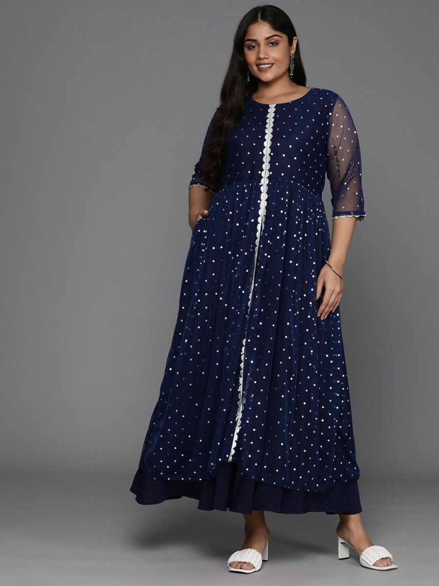 Ahalyaa Women's Traditional wear Ethnic Dress - Navy Blue | Swadesiicart