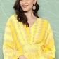 Ahalyaa Women's Traditional Wear kaftan Kurta - Yellow | Swadesiicart