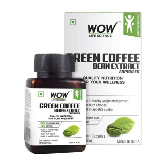 Wow Life Science Green Coffee Bean Extract Vegetarian Capsules | Swadesiicart