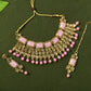 Mominos Fashion Johar Kamal Gold-Polished Brass Finish Kundan/Stone Choker For Women (Baby Pink) | Swadesiicart