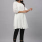Juniper Women's White Cotton Silk Solid A-Line Kurta | Swadesiicart