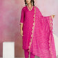 Ethnic Festive Wear Viscose Chanderi Pink Stitched Suit With Dupatta - Tanisha | Swadesiicart