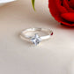 VOJ white CZ-detail Stainless Steel Cubic Zirconia Silver Plated adjustable finger Ring | Swadesiicart