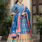 Wedding Designer Blue Soft Dola Silk Anarkali suit with Dupatta - Samanta - Swadesiicart