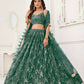 Aastha Fashion Bottle Green Butterfly Net Tone To Tone Thread Work, Sequence Work And Original Mirror Work Embroidery Wedding Wear Lehenga Choli