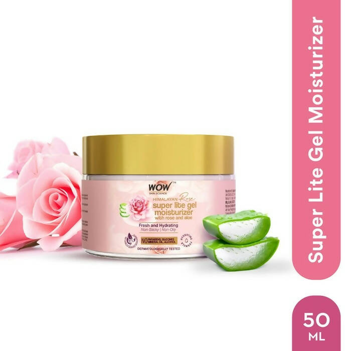 Wow Skin Science Super Light Rose Aloe Gel Moisturizer - Swadesiicart