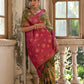 Vishnu Weaves Women's Mehndi Banarasi Silk Zari Woven Saree with Blouse - Swadesiicart