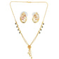 AanyaCentric Gold-Polished Short Mangalsutra Set with Earrings