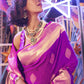 Beautiful Magenta Handloom Weaving Silk Saree - Emponline | Swadesiicart