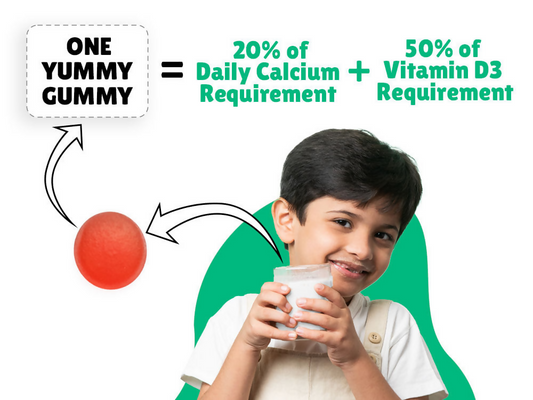 Little Joys Calcium & Vitamin D Gummies For Kids (2+ years) With Strawberry Flavour - Swadesiicart