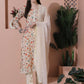 Jyoti Fashion Women's Beige Cotton Floral Digital Printed Kurta with Trouser & Dupatta | Swadesiicart