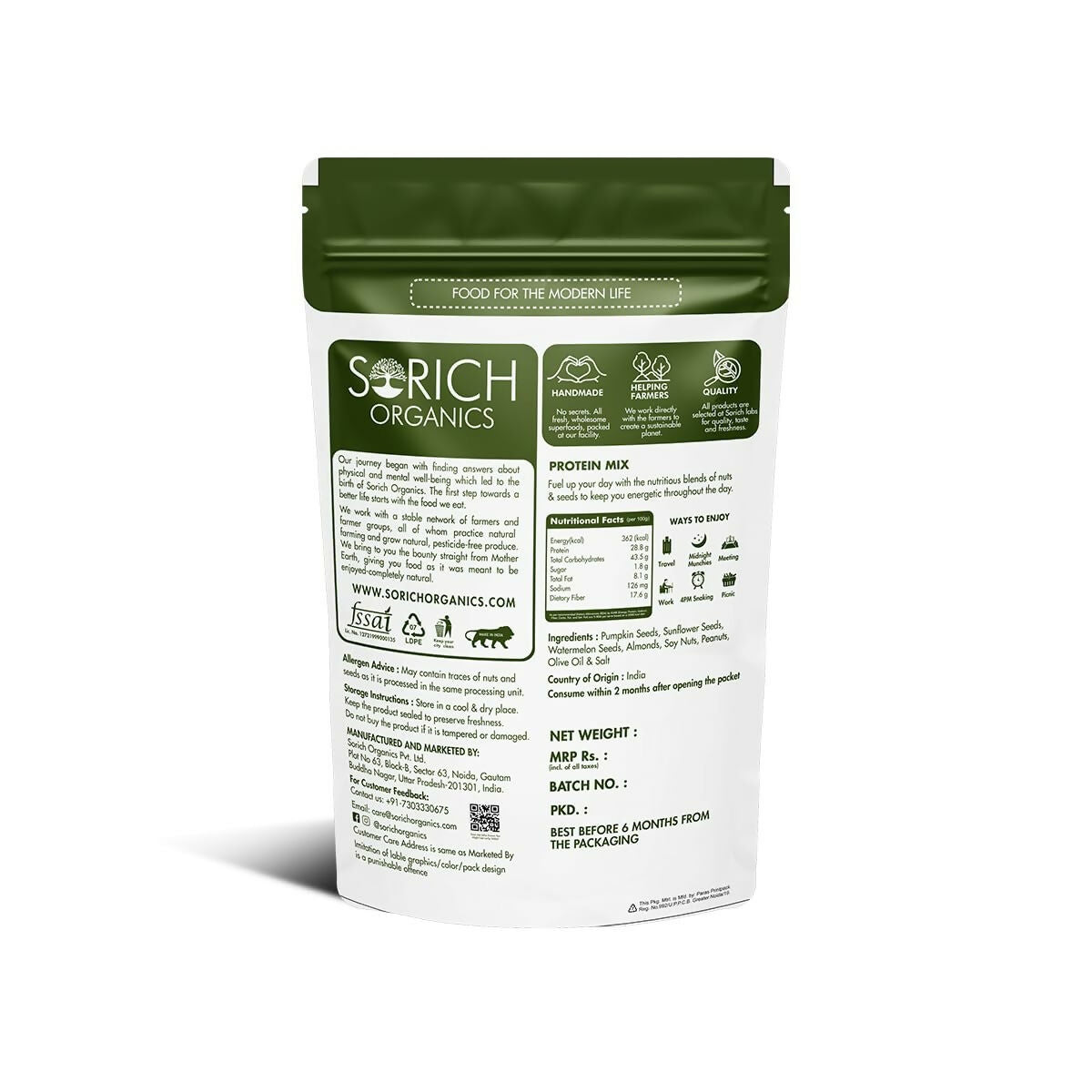 Sorich Organics Protein Mix Seeds and Nuts - Swadesiicart