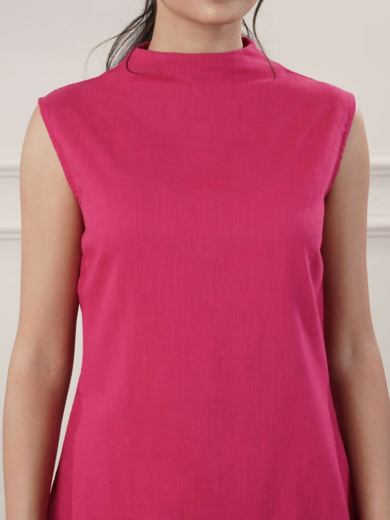 Joban Fashion Women's Fuchsia Cotton Co-Ord Set - Swadesiicart