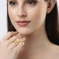 NVR Women Gold-Polished Solid Adjustable Finger Ring | Swadesiicart