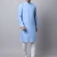 Even Apparels Blue Pure Cotton Men's Kurta With Side Placket (MMS503) | Swadesiicart