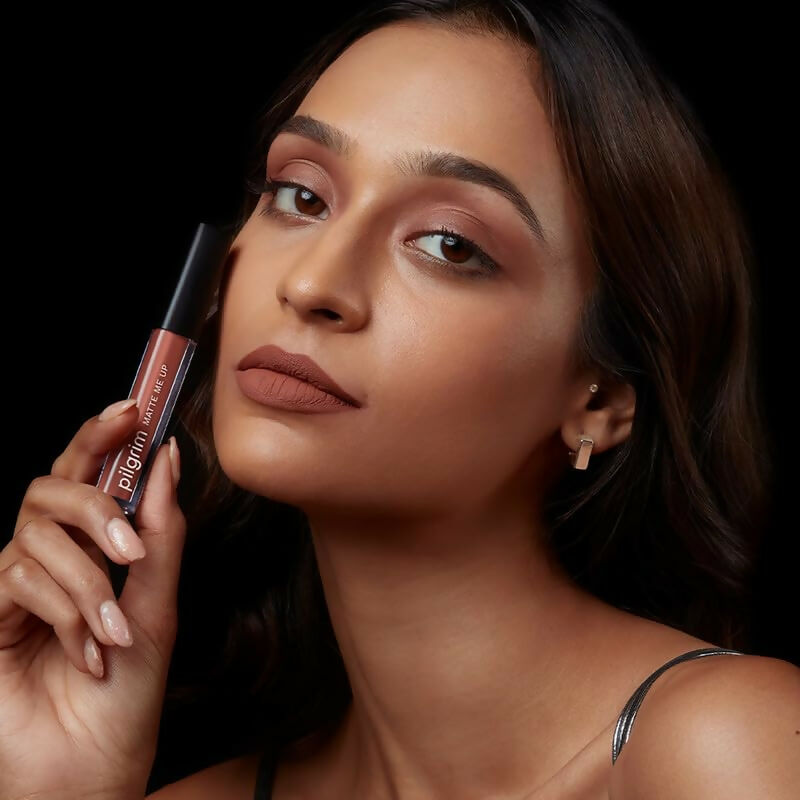 Pilgrim Liquid Matte Lipstick with Hyaluronic Acid - Nude Obsessed - Swadesiicart