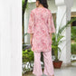 Vaasva Women's Pink Organza Digital Printed Cord Set - Swadesiicart
