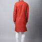 Even Apparels Red Pure Cotton Men's Kurta With Band Collar (CHK1167) | Swadesiicart