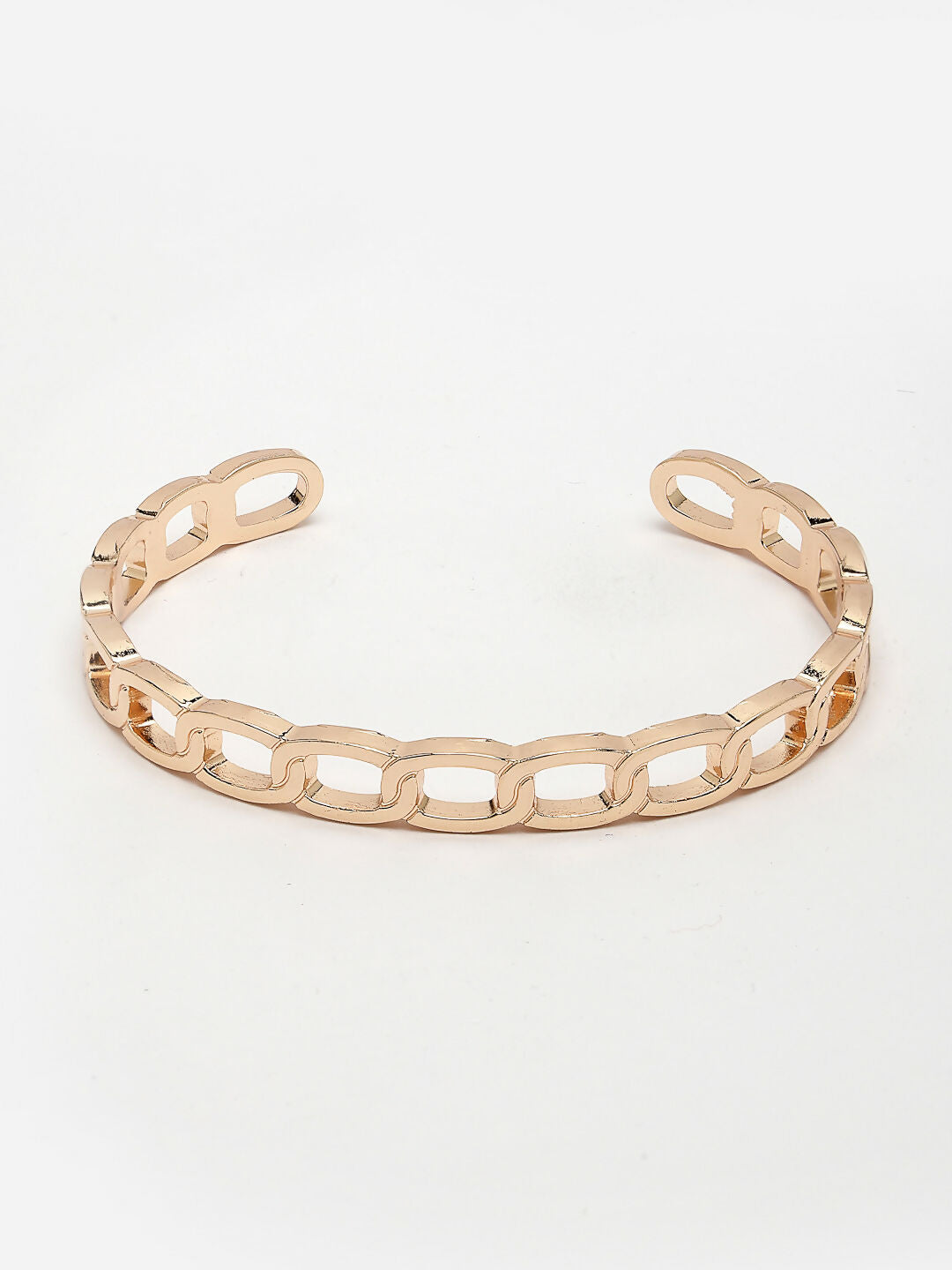 NVR Men's Rose Gold Metal Cuff Bracelet - Swadesiicart