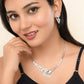 VOJ Silver Plated AD Studded Designer Handcrafted Jewellery Set - Swadesiicart