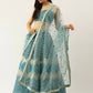 House of Panchhi Women Sea Green Net Zig-Zag Embroideried Lehenga, Blouse & Dupatta | Swadesiicart
