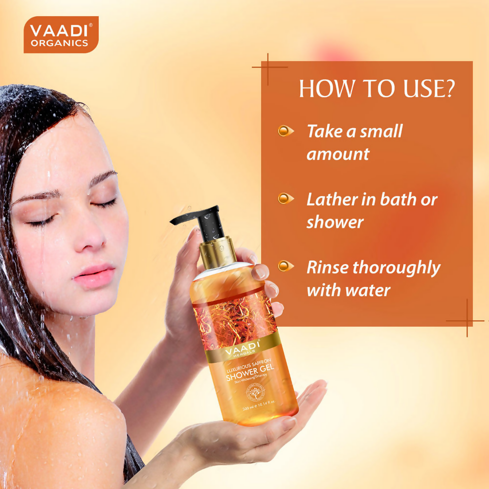 Vaadi Herbals Luxurious Saffron Shower Gel - Swadesiicart