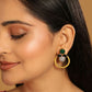 Nuyug 22K Gold Plated Cubic Zirconia Studded Contemporary Stone Earrings | Swadesiicart