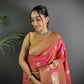 Joban Fashion Light Pink Banarasi Soft Lichi Silk Paisley Saree | Swadesiicart