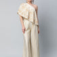 Ahalyaa Women Off White Crepe Floral Printed Top with Palazzos | Swadesiicart