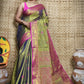 Exclusive Collection Golden Olive Beautiful Tissue Benarasi Saree - Swadesiicart