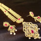 AD Ruby Bridal Long Traditional Necklace Set