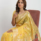 Shree Shyam Fashion Linen Cotton Yellow Saree