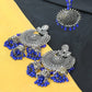 Mominos Fashion Johar Kamal Silver Jhumkas With Maang Tikka Earrings - Swadesiicart