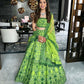Jyoti Fashion Green 3MM Sequin Jari Embroidered Malai Satin Silk Lehenga Choli with Dupatta | Swadesiicart