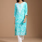 Ode by House of Pataudi Women Ethnic Motifs Embroidered Chikankari Kurta | Swadesiicart