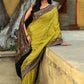 Joban Fashion Green Crepe Chiffon Pure Handloom Banarasi Silk Saree | Swadesiicart