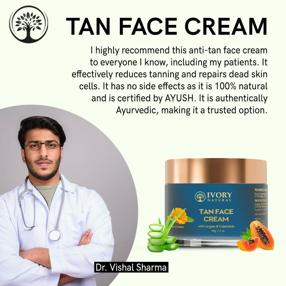 Ivory Natural Tan Face Cream For Sun Tan Protection | Swadesiicart