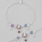 VOJ Set of 2 Traditional Stone Studded Anklet - Swadesiicart