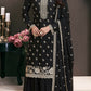 Anaita Black Chinon Embroidered Thread Work Stitched Salwar Suit