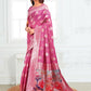 Shree Shyam Fashion Linen Cotton Pink Saree