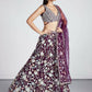 House of Panchhi Burgundy Net heavy Sequinse embroidery Semi-Stitched Lehenga choli & Dupatta | Swadesiicart