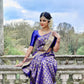 DEIANA'S Beautiful Designer Golden zari Soft Lichi Silk Saree - Blue - Swadesiicart