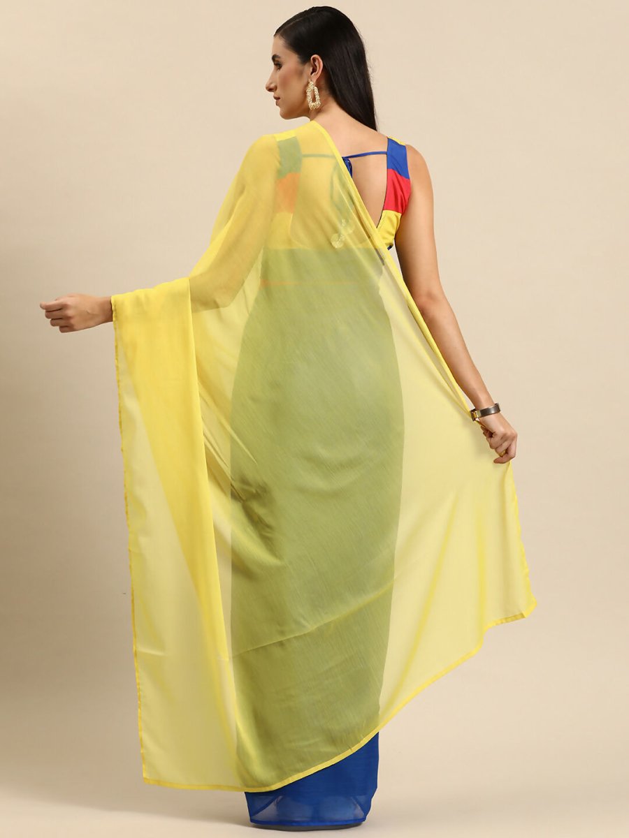 Ahalyaa Women's Traditional Semi Stitch Saree - Blue | Swadesiicart