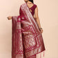 Astita Banarasi Silk Magenta Saree | Swadesiicart