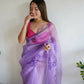 Vamsee Purple Organza Saree - Swadesiicart
