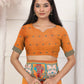 Shree Shyam Fashion Silk Blend Orange Saree