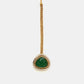Ruby Raang Gold Polished Green Stone Kundan Maang Tikka | Swadesiicart