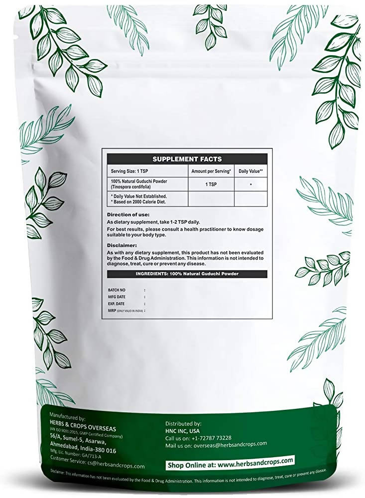 H&C Herbal Guduchi Powder (Giloy) - Limited Time Offer - Swadesiicart