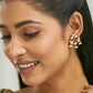 Nuyug 22K Gold-Plated Elegant Kundan & Ruby Stone Studded & Beaded Studs | Swadesiicart