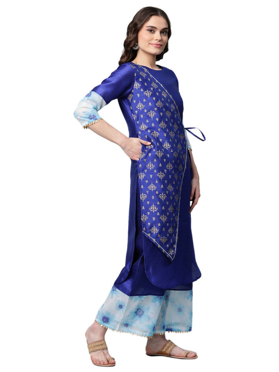 Ahalyaa Women's Traditional wear Kurta Set - Royal Blue | Swadesiicart